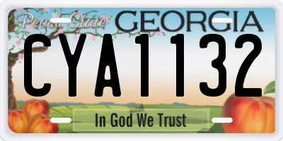 GA license plate CYA1132