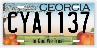 GA license plate CYA1137