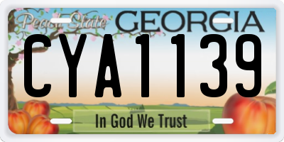GA license plate CYA1139