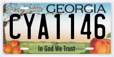 GA license plate CYA1146