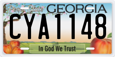 GA license plate CYA1148
