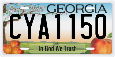 GA license plate CYA1150