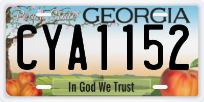 GA license plate CYA1152