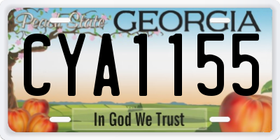 GA license plate CYA1155