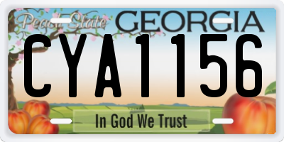 GA license plate CYA1156