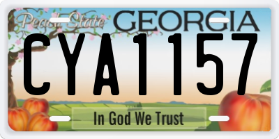 GA license plate CYA1157