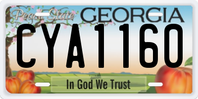 GA license plate CYA1160