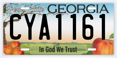 GA license plate CYA1161