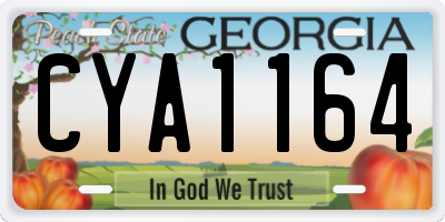 GA license plate CYA1164
