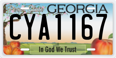 GA license plate CYA1167