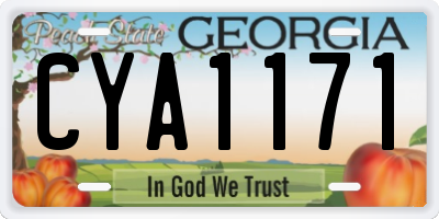 GA license plate CYA1171