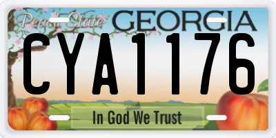 GA license plate CYA1176