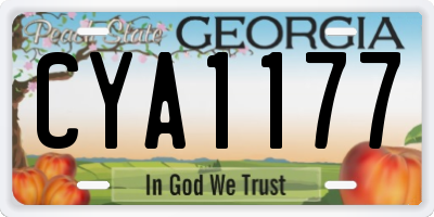 GA license plate CYA1177