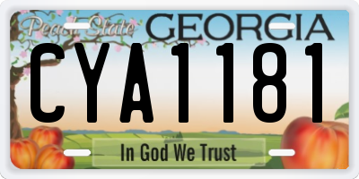 GA license plate CYA1181