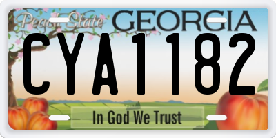 GA license plate CYA1182