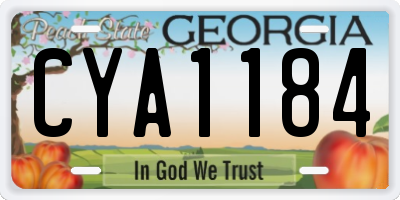 GA license plate CYA1184