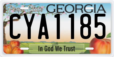 GA license plate CYA1185