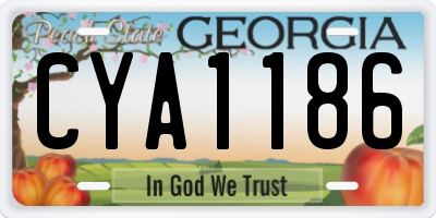 GA license plate CYA1186