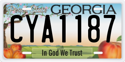 GA license plate CYA1187