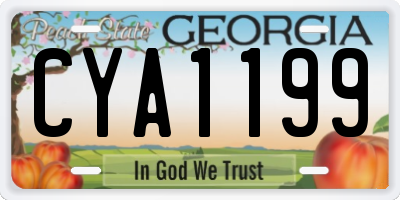 GA license plate CYA1199