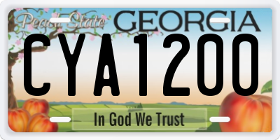 GA license plate CYA1200