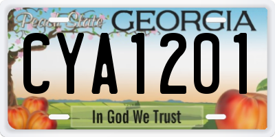 GA license plate CYA1201