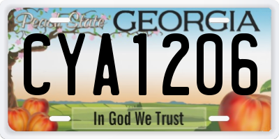 GA license plate CYA1206