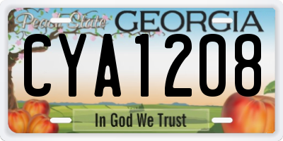 GA license plate CYA1208