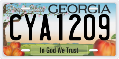GA license plate CYA1209