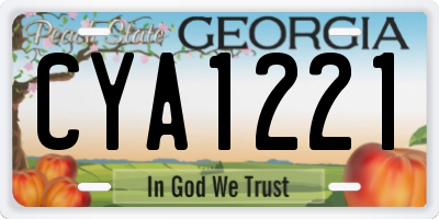 GA license plate CYA1221