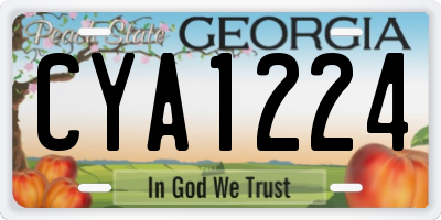 GA license plate CYA1224