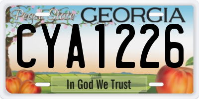 GA license plate CYA1226