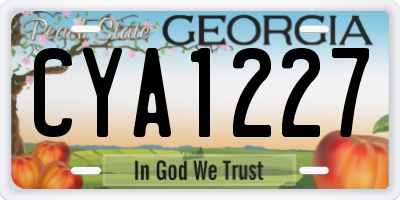 GA license plate CYA1227