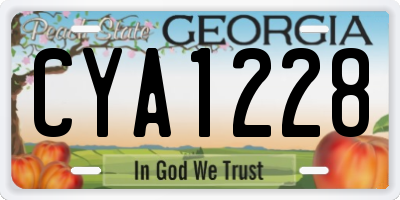GA license plate CYA1228