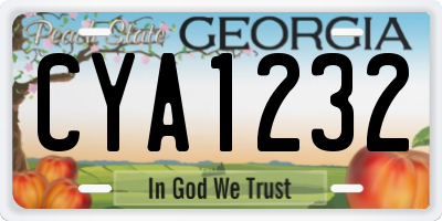 GA license plate CYA1232
