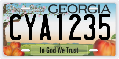 GA license plate CYA1235