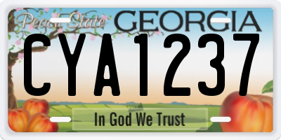 GA license plate CYA1237