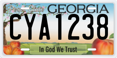 GA license plate CYA1238