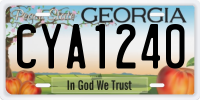GA license plate CYA1240