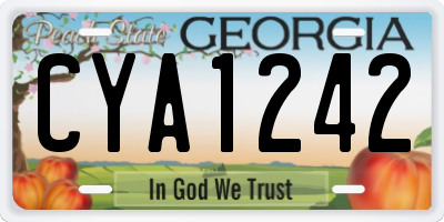 GA license plate CYA1242