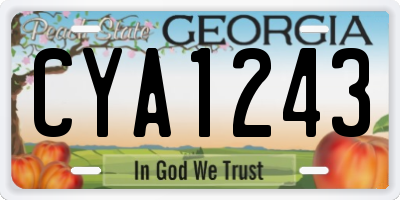 GA license plate CYA1243