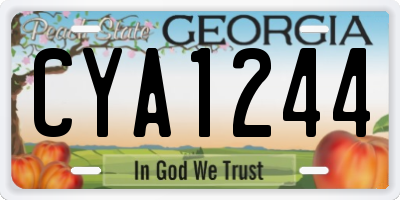 GA license plate CYA1244