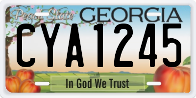 GA license plate CYA1245