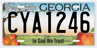 GA license plate CYA1246