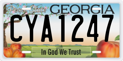 GA license plate CYA1247