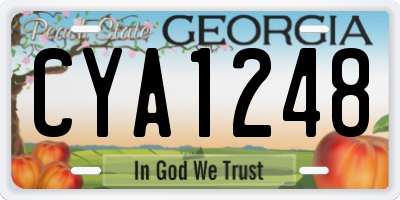GA license plate CYA1248