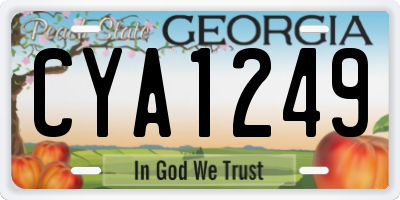 GA license plate CYA1249