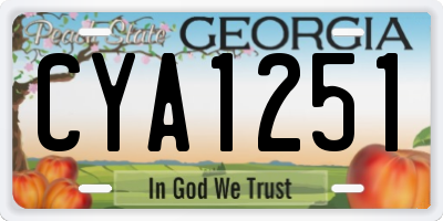 GA license plate CYA1251