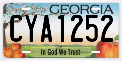 GA license plate CYA1252