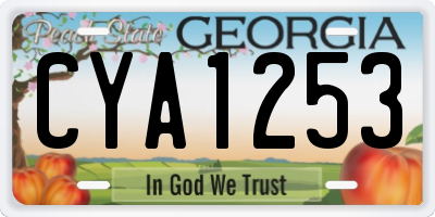 GA license plate CYA1253